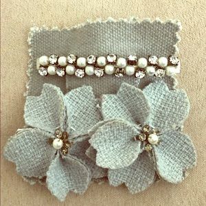 Anthropologie Hair Clips Pearl Rhinestone